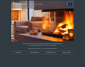 homepage for elysian collection website